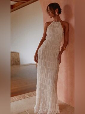 Ivory Halter Maxi Dress